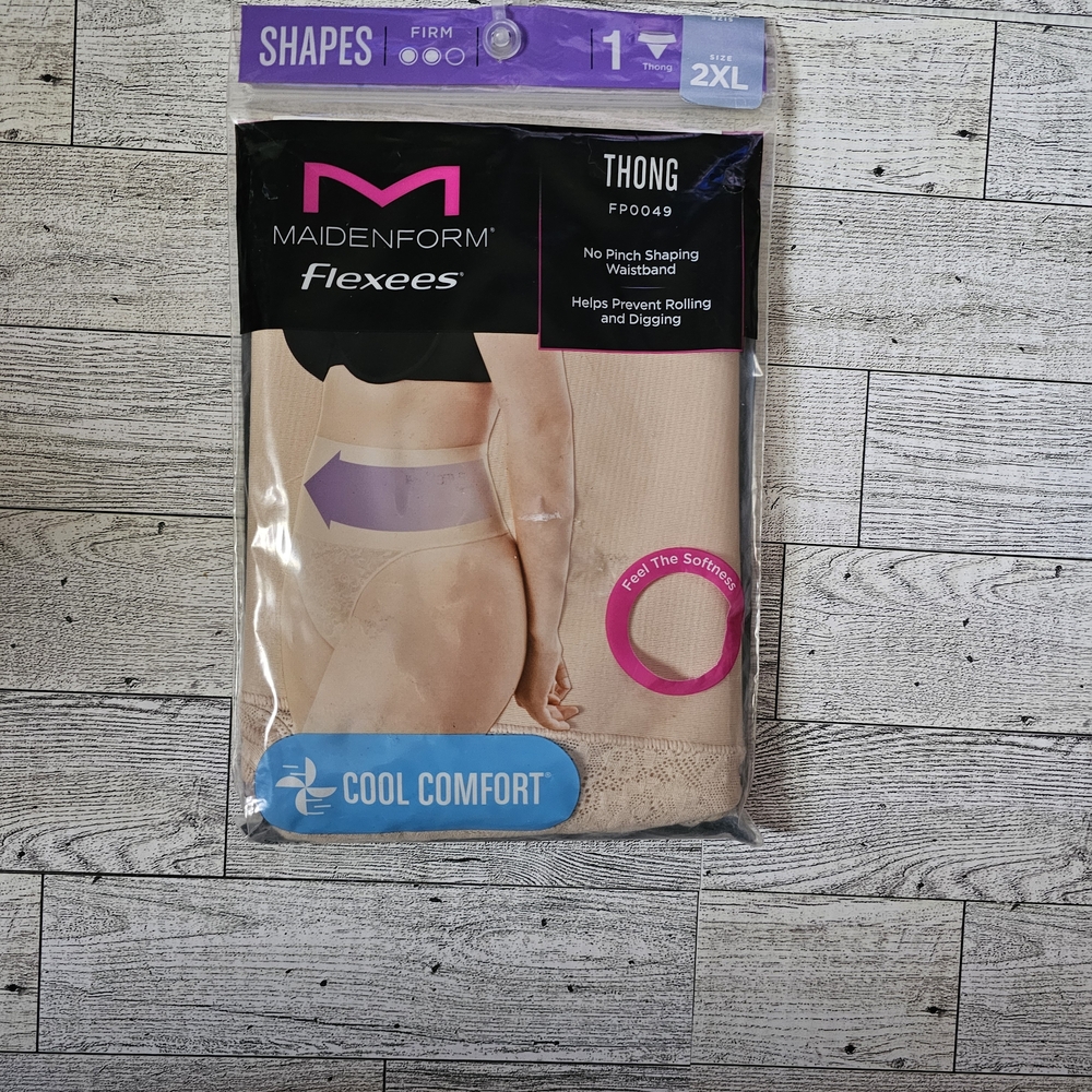 Maidenform Flexees Shapes Tan Seamless Comfort Thong Shapewear